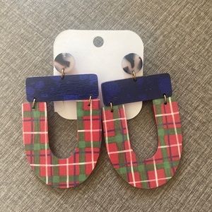 Audra Style Gingham Christmas Dangles